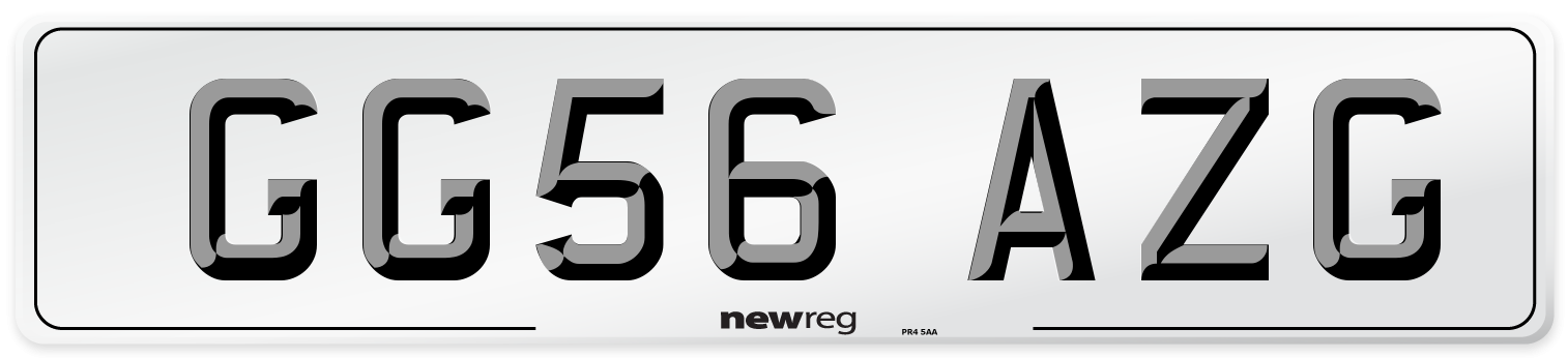 GG56 AZG Number Plate from New Reg
